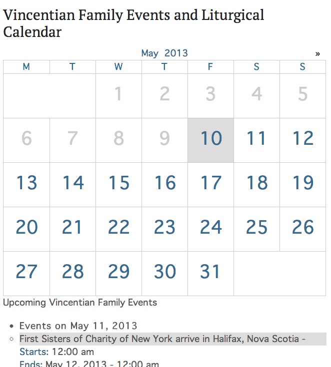 Vincentian Family Calendar