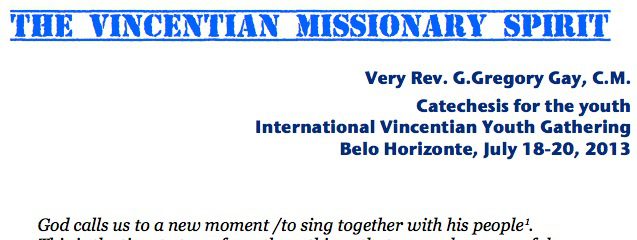 Vincentian Missionary Spirit – Fr. Gregory Gay, CM