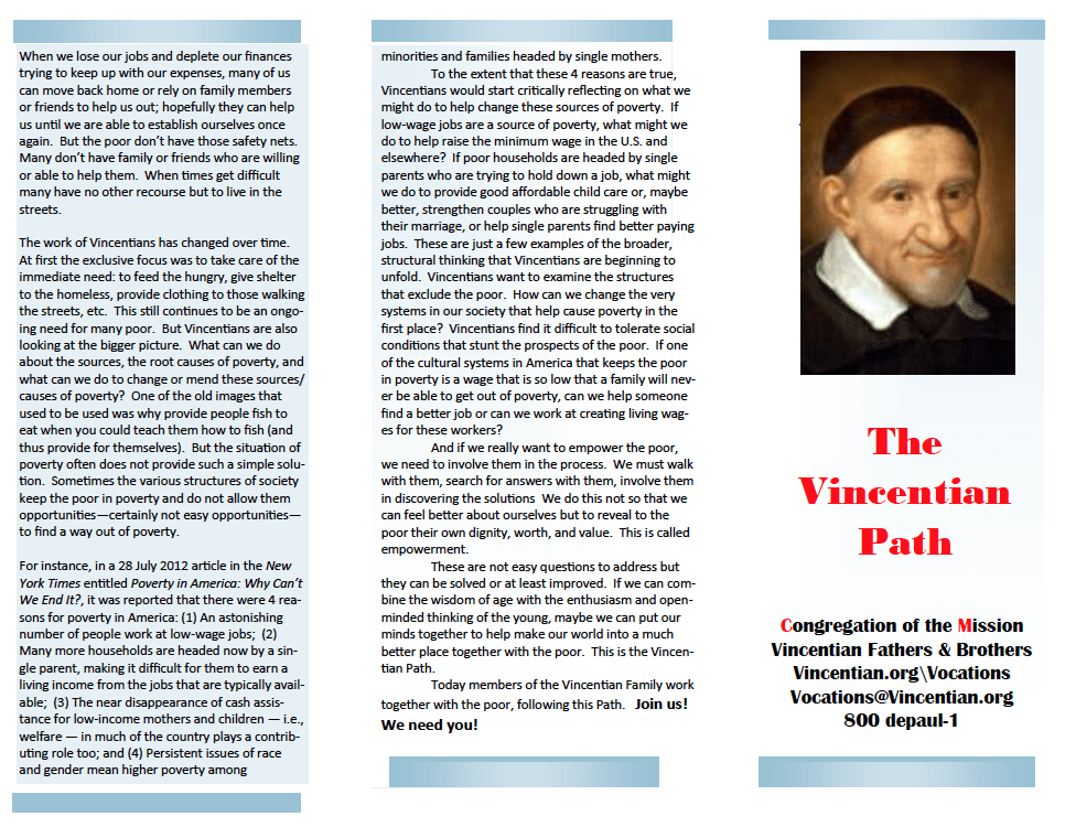 What is the Vincentian Path? (Trifold pamphlet)