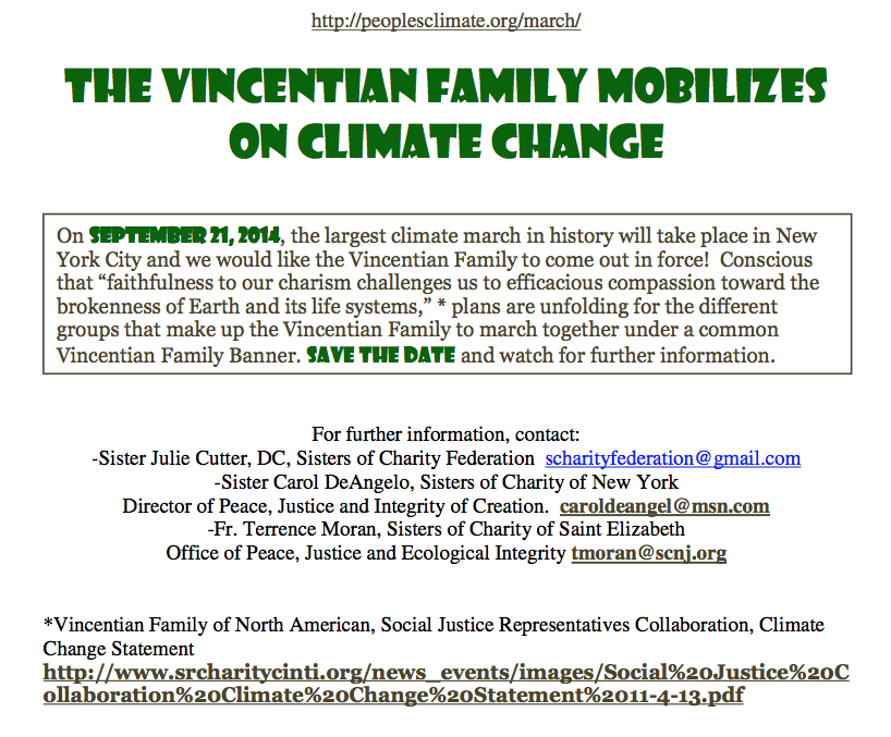 Vincentian Family mobilizes on climate change