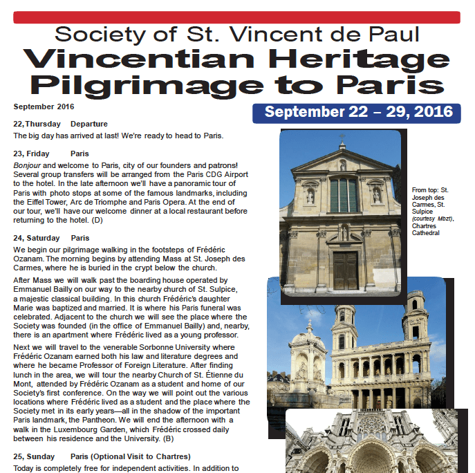 Society of  St. Vincent de Paul Vincentian Heritage Pilgrimage to Paris