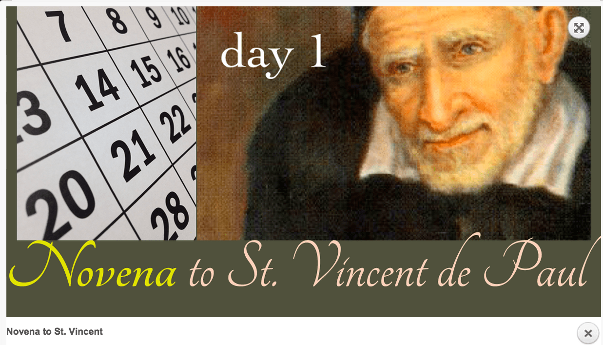 Nine day novena to St. Vincent