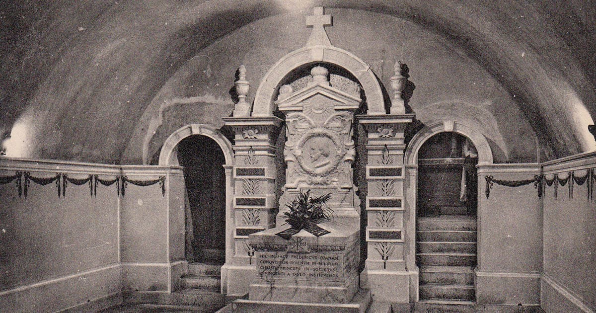 The tomb of Blessed Frederic Ozanam, now and then