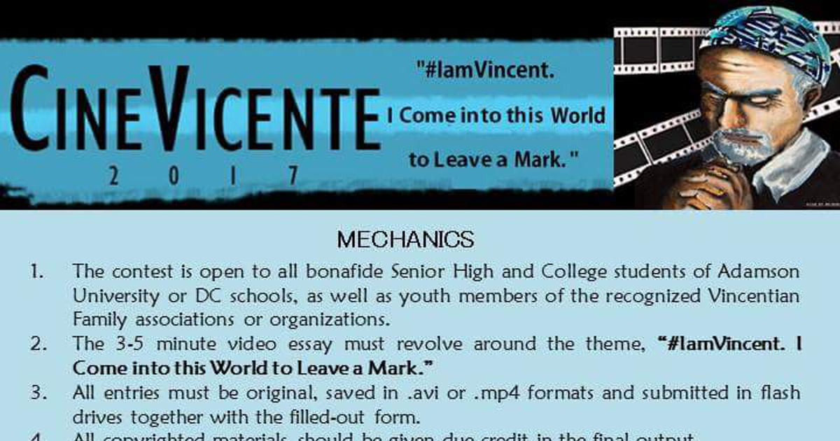 Video Essay Contest for Vincentian Youth