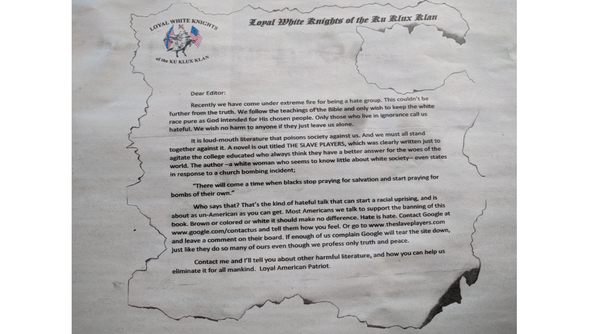 Niagara Wire receives letter from KKK @NiagaraUniv #IamVincent @NiagaraWire