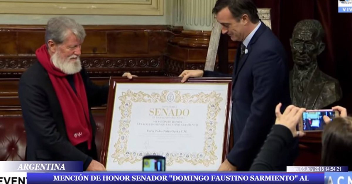 Fr. Pedro Opeka, CM, Received Honorable Mention from the Argentine Senate
