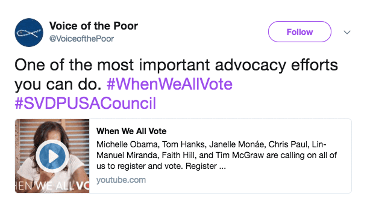 Echo the Voice of the Poor @SVDPUSACouncil