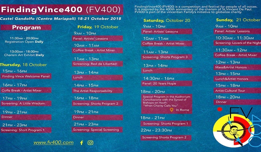 “Finding Vince 400” Symposium Schedule