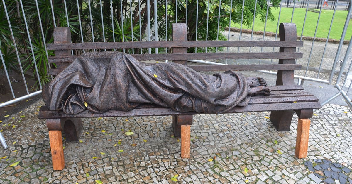 In Rio de Janeiro, a Sculpture of a Homeless Christ has been Installed