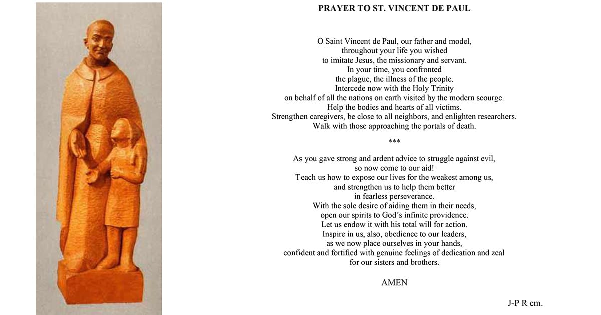 Prayer to Saint Vincent in the Face of the Coronavirus Pandemic