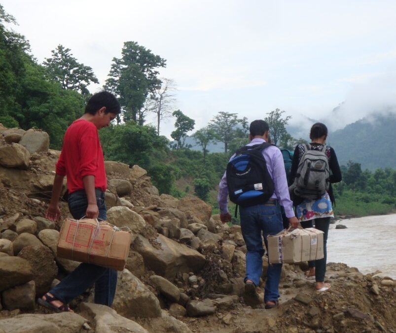 Sister of Charity carries her medicines in Nepal