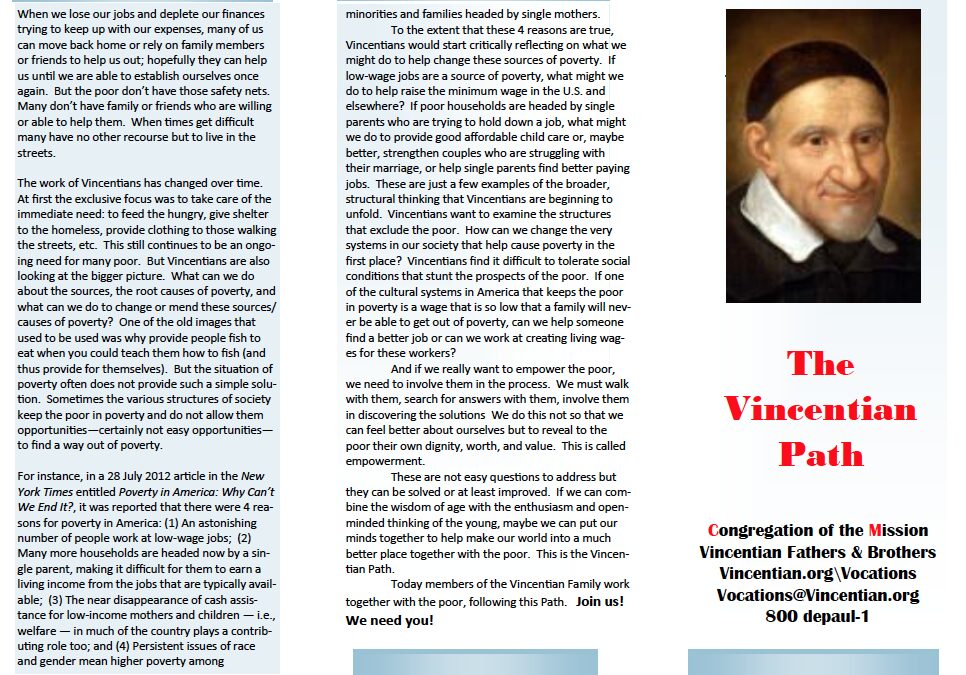 What is the Vincentian Path? (Trifold pamphlet)