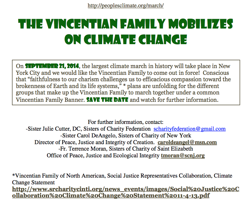 Vincentian Family mobilizes on climate change