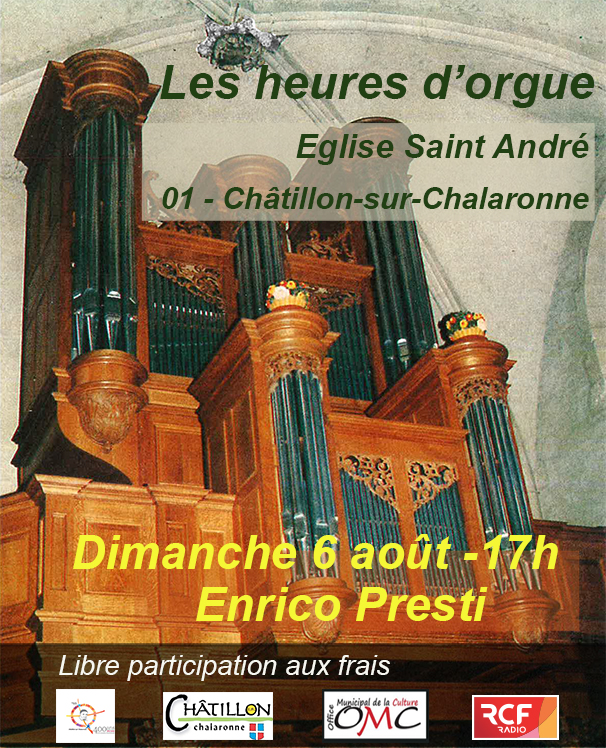 Concert d’orgues du 6 août à Châtillon sur Chalaronne