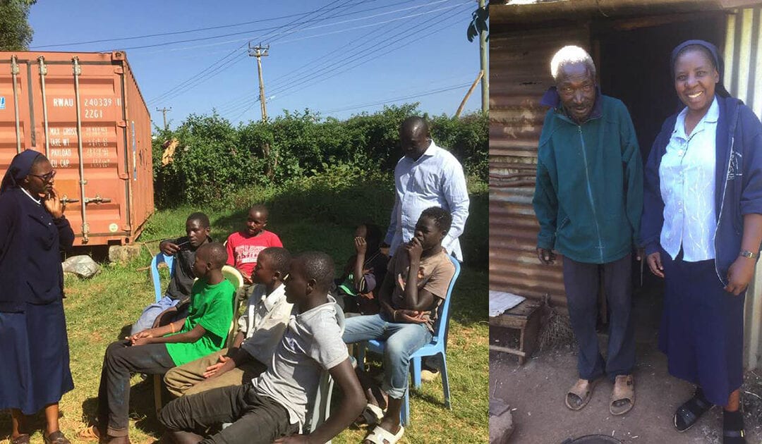 Jeunes et vieux, soutenus par les Filles de la Charité au Kenya