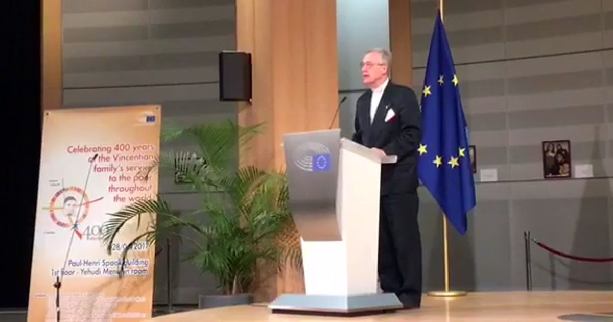 Video e trascrizione del discorso  di P. Tomaž Mavrič CM, al Parlamento Europeo