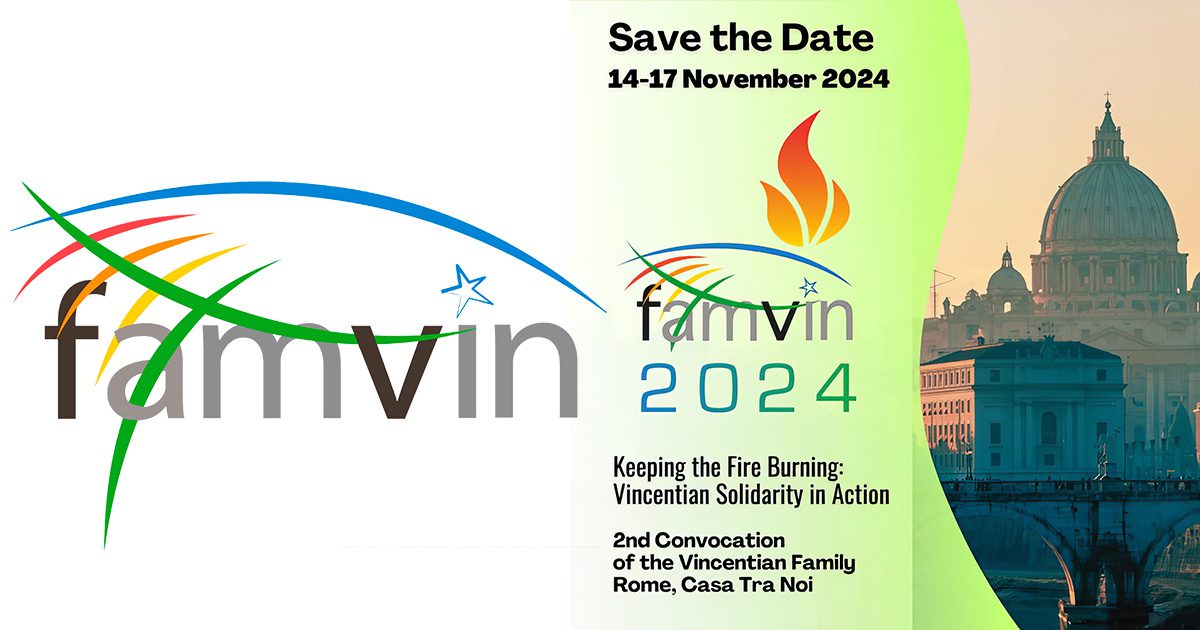 Invito a partecipare alla Seconda Assemblea della Famiglia Vincenziana, a Roma, dal 14 al 17 novembre 2024.