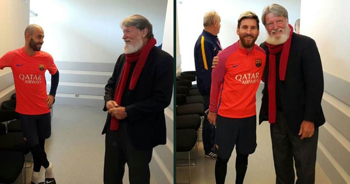 Ksiądz Pedro Opeka spotkał Lionela Messiego i Javiera Mascherano