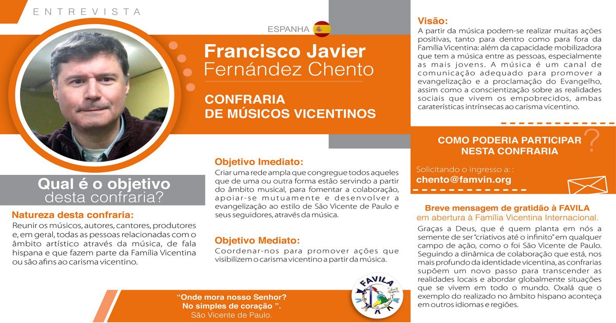 Entrevista com Javier F. Chento, coordenador da Confraria de Músicos vicentinos