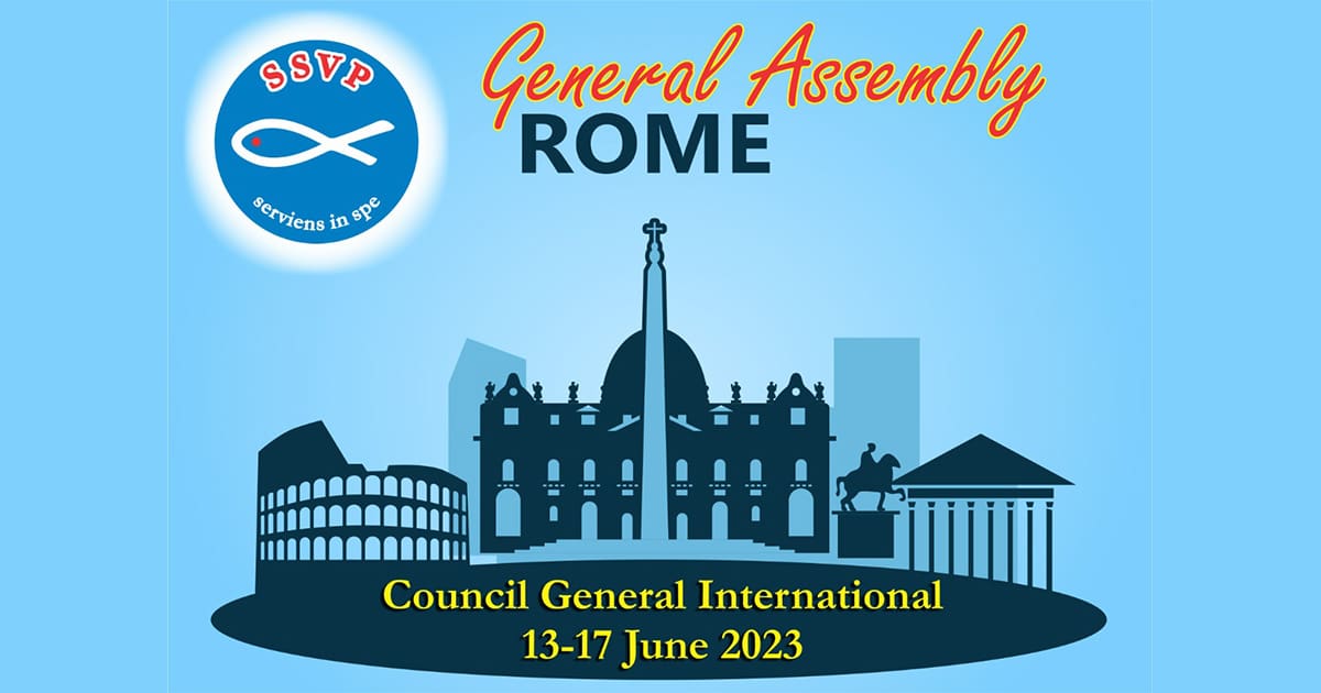 A Assembléia Geral da Sociedade de São Vicente de Paulo será realizada em Roma de 12 a 18 de junho.